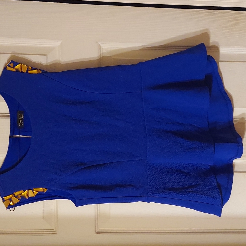 Thalia blue peplum top